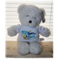 EBBA Fluffy Cream Bear with "Love you to the Moon & Back" removable T-shirt